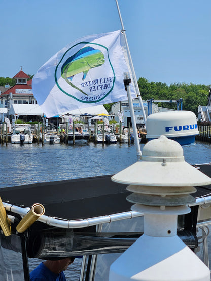 Saltwater Drifter Mahi 2 X 3' flag - [Caribbean Hobo]-Key West, top quality tropical island designed t-shirts