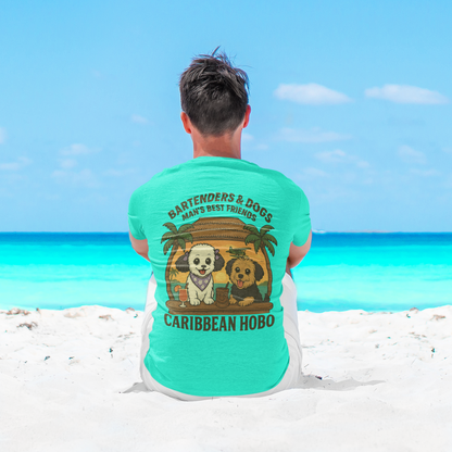 Bartenders & Dogs T-shirt - [Caribbean Hobo]-Key West, top quality tropical island designed t-shirts