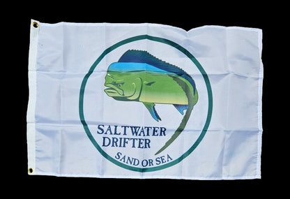 Saltwater Drifter Mahi 2 X 3' flag - [Caribbean Hobo]-Key West, top quality tropical island designed t-shirts