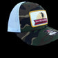 Camo Saltwater Drifter green patch trucker cap. { Free Gaiter with this cap}