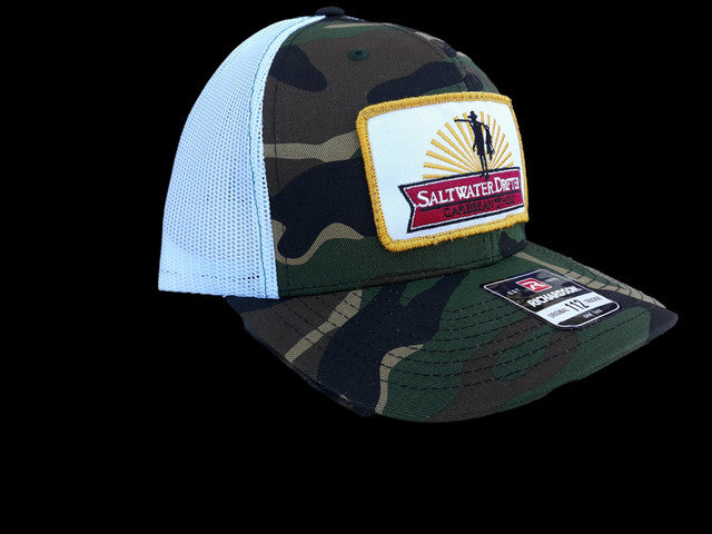 Camo Saltwater patch trucker patch hat