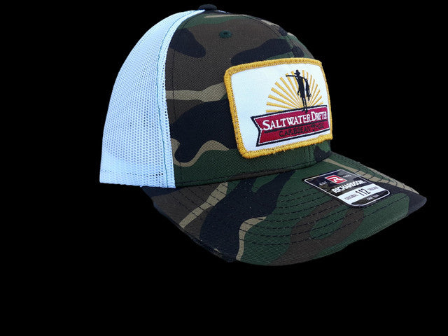 Camo Saltwater patch trucker patch hat