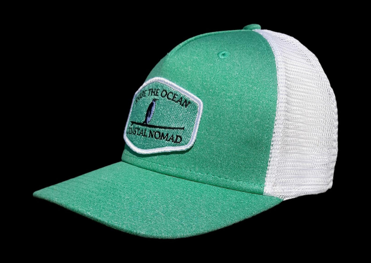Share the ocean five panel trucker hat