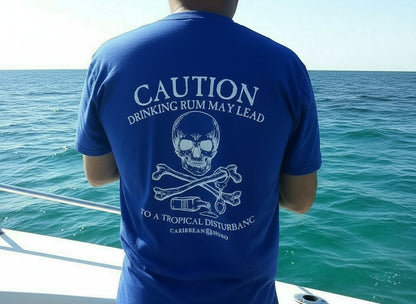 Caution...Drinking Rum - [Caribbean Hobo]-Key West, top quality tropical island designed t-shirts