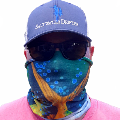 Mahi mahi neck gaiter. Free Shipping! - [Caribbean Hobo]-Key West, top quality tropical island designed t-shirts